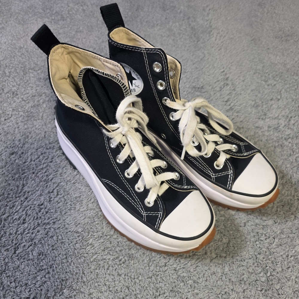 Converse Unisex Womens 8.5 Mens 7 Run Star Hike High Top Black Platform Sneakers - Picture 1 of 8